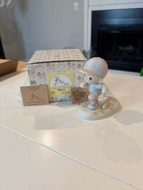 Vintage Precious Moments Lord, I'm Coming Home Baseball Boy Figurine 100110